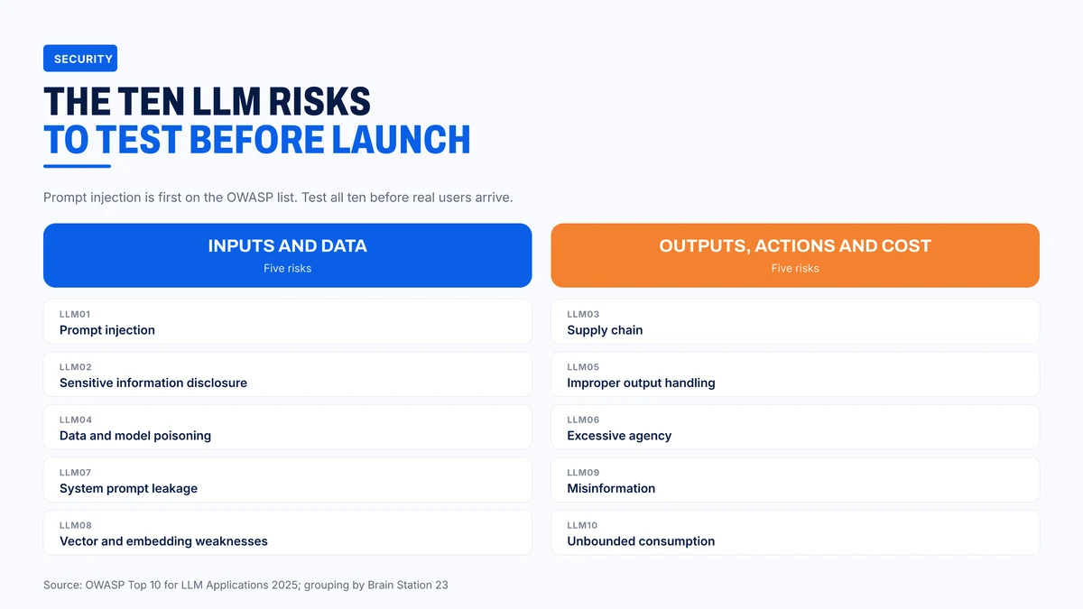 The OWASP Top 10 risks for LLM applications, 2025