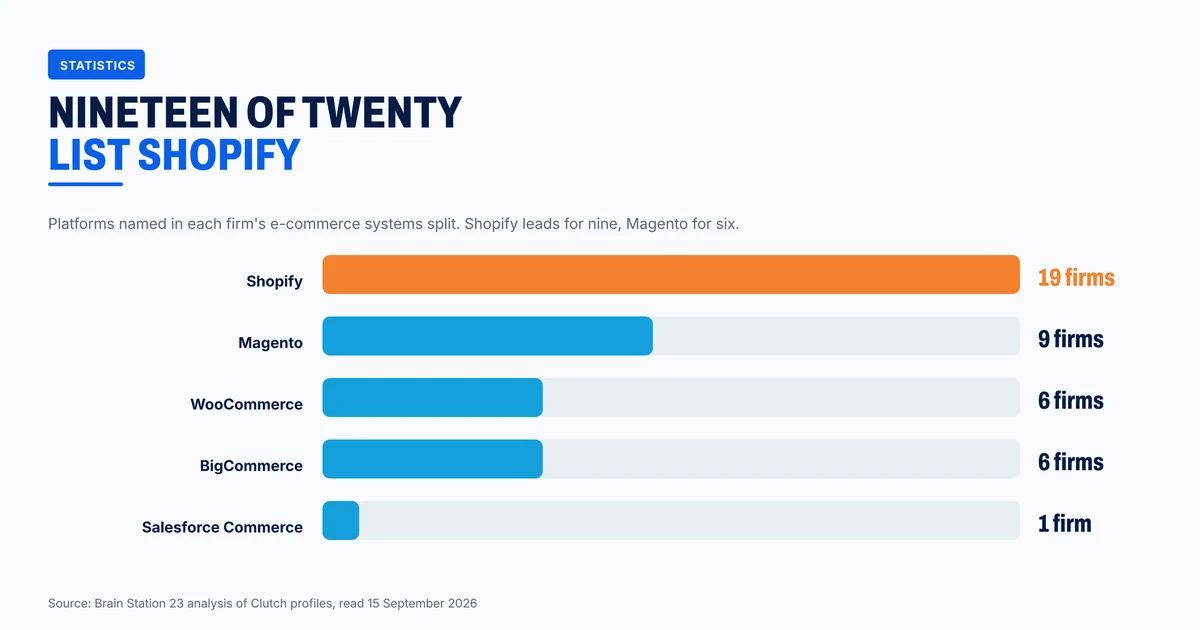 Platforms named in the twenty firms' e-commerce platform splits