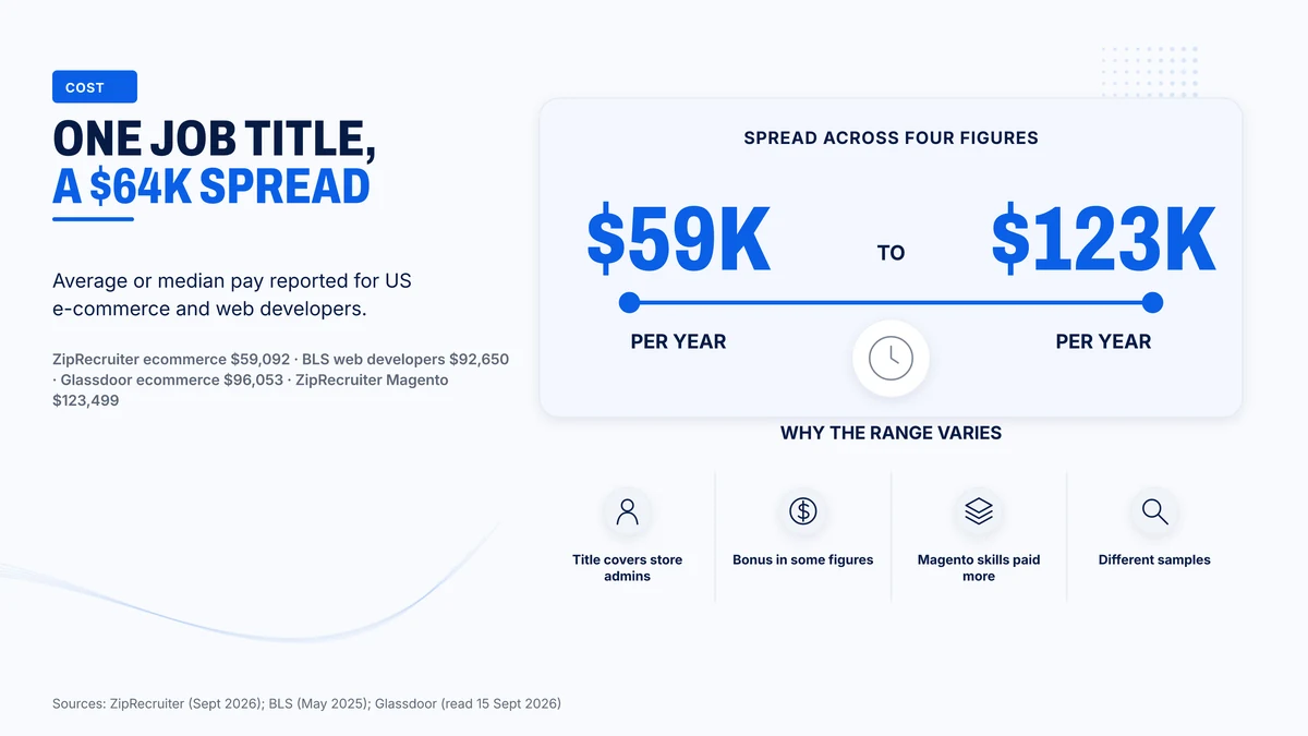 Four figures put US e-commerce and web developer pay between $59,092 and $123,499
