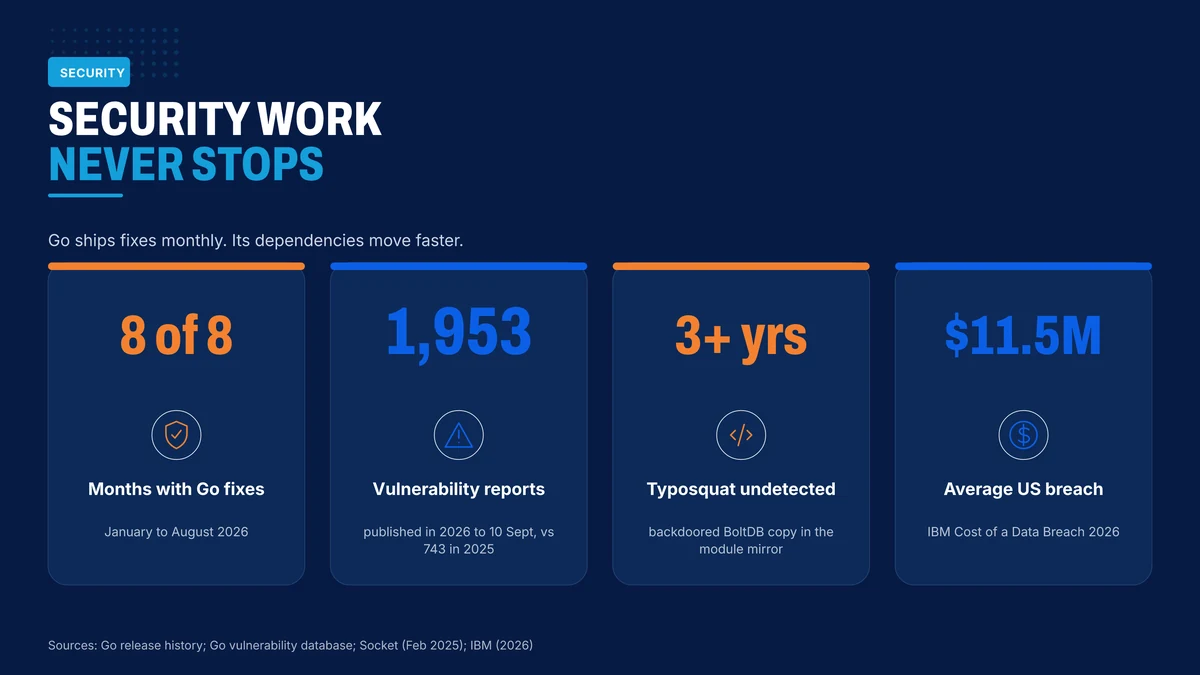 Security figures for Go services in 2026